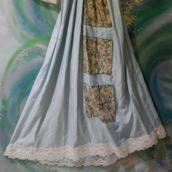 Hand Crafted prairiecore maxi dress vintage style Gunne Sax romantic long sleeve - Picture 2 of 16